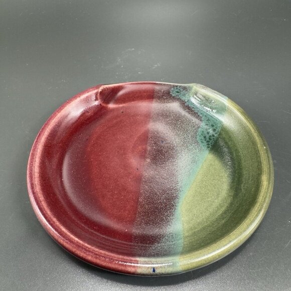 Vintage Hand Made Studio Pottery Spoon Rest Holder Container Artist Signed VTG - Picture 13 of 13